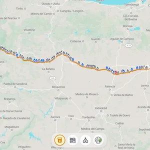 Die Quellen, mit Rot = Untrinkbar, Grau = länger als zwei Wochen nicht überprüft, Blau = Stand diese Woche trinkbar. Die meisten grauen sind trinkbar.